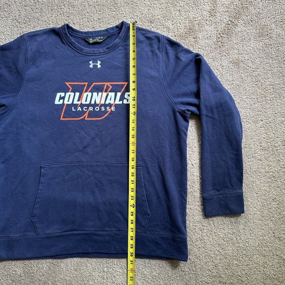 Under Armour Sweatshirt Men's 2XL Crewneck Fleece Colonials Lacrosse Navy Blue - Picture 6 of 10